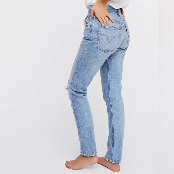 Levi's Premium distressed jeans 501 skinny blue - Picture 15 of 15